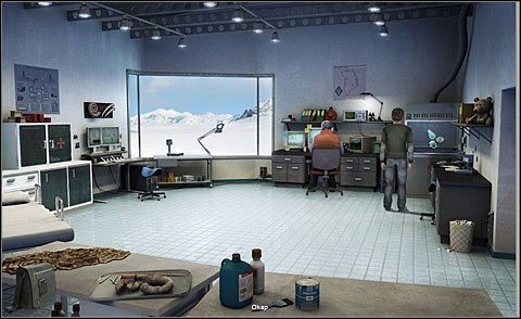 Z miejsca postoju skutera udaj się do wejścia do budynku (w prawo) - Zbadaj pozostawione na noc w okapie kości | Dzień i Noc 2 | Alpha Polaris - Alpha Polaris - opis przejścia - poradnik do gry