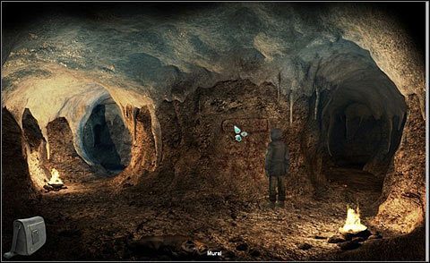 Wróć do poprzedniej groty i zbadaj symbole na ścianie pośrodku pomieszczenia (mural) - Poszukaj odpowiedzi w jaskini | Dzień 3 | Alpha Polaris - Alpha Polaris - opis przejścia - poradnik do gry