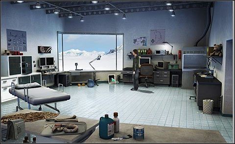 W laboratorium zwróć uwagę na przewrócony monitor i krzesło przy biurku pod oknem - Zorientuj się w sytuacji | Dzień 4 | Alpha Polaris - Alpha Polaris - opis przejścia - poradnik do gry