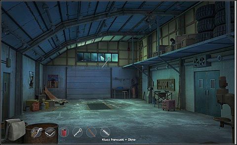 By zwrócić uwagę Alisteira na obecność bohatera w garażu, rzuć kluczem francuskim w okno widniejące nad wyjściem z pomieszczenia - Rozbrój Alisteira | Noc 4 | Alpha Polaris - Alpha Polaris - opis przejścia - poradnik do gry