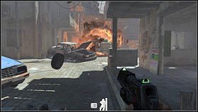 Kilka chwil później wyjdziemy z przejścia serwisowego i przeskoczymy przez barierkę by znaleźć się w kolejnym kanale - Poziom 02- Slumsy | Opis przejścia | FEAR 3 - F.3.A.R. - poradnik do gry