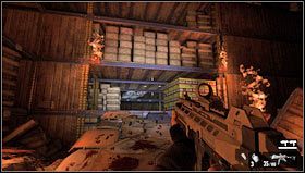 Przez rolowane drzwi wejdziemy do mrocznego korytarza i po krótkiej wizji ruszymy śladami krwi na podłodze - Poziom 03- Sklep | Opis przejścia | FEAR 3 - F.3.A.R. - poradnik do gry