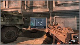 Rozpoczynamy poziom od eliminacji kilku żołnierzy zaangażowany w akcje czyszczenia przedmieścia [1] - Poziom 04- Przedmieścia | Opis przejścia | FEAR 3 - F.3.A.R. - poradnik do gry