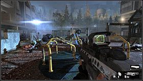 Po zeskoczeniu do piwnicy czekamy aż zaczną wyłazić ze ścian przeciwnicy - Poziom 04- Przedmieścia | Opis przejścia | FEAR 3 - F.3.A.R. - poradnik do gry