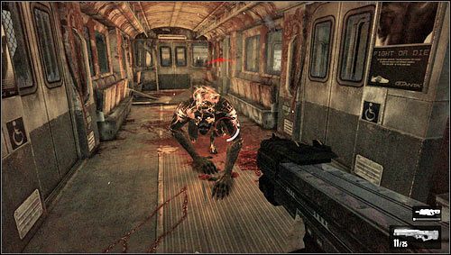 Przechodząc przez wagony zaatakowani zostaniemy przez pierwszą z bardzo wielu bestii [1], które przyjdzie nam zabijać przechodząc mostem - Poziom 06- Most | Opis przejścia | FEAR 3 - F.3.A.R. - poradnik do gry