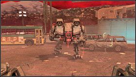 Udajemy się wtedy do wieży stojącej po lewej stronie i odnajdujemy przełącznik [1], którym opuścimy most - Poziom 06- Most | Opis przejścia | FEAR 3 - F.3.A.R. - poradnik do gry