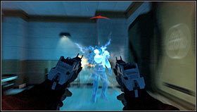 W pokoju wypełnionym sprzętem elektronicznym [1] trafimy na niewielki oddział oraz kilka bestii - Poziom 07- Port | Opis przejścia | FEAR 3 - F.3.A.R. - poradnik do gry