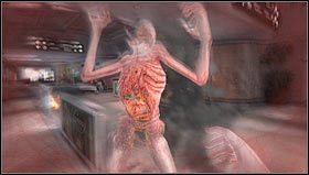 Naszą przejażdżkę przerwiemy w punkcie załadunku bagażu na wózki, zabijemy tutaj kilka bestii i ponownie odszukamy pokój kontrolny [1], w który otworzymy zasuwę na pobliskim taśmociągu prowadzący do punktu odprawy bagażowej - Poziom 07- Port | Opis przejścia | FEAR 3 - F.3.A.R. - poradnik do gry