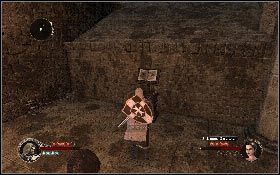 Kontynuuj marsz po białych śladach do końca pomieszczenia, a konkretnie do murowanej ściany [1], którą zniszcz kopniakiem - Misja 8 - Cytadela Aszkelonu | Opis przejścia The First Templar - The First Templar - poradnik do gry