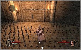 Zacznij wracać po białych śladach z powrotem, po czym skieruj się na drugą stronę sali, gdzie również idź po wytyczonej ścieżce [1] - Misja 8 - Cytadela Aszkelonu | Opis przejścia The First Templar - The First Templar - poradnik do gry