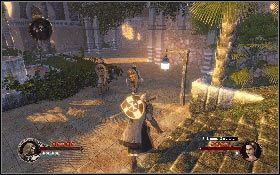 Za znajdującymi się tutaj pojemnikami znajdziesz skrzynię #55 [1] - Misja 9 - Posiadłość Ibelinów | Opis przejścia The First Templar - The First Templar - poradnik do gry