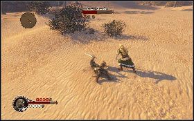 Oprócz wyprowadzania zwykłych uderzeń warto też skorzystać na przykład z silnego ciosu (dłuższe przytrzymanie lewego klawisza myszy), co umożliwi chwilowe ogłuszenie rywala [1] - Misja 9 - Posiadłość Ibelinów | Opis przejścia The First Templar - The First Templar - poradnik do gry