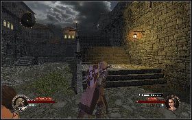 Po walce wejdź w zaułek z lewej i obejrzyj drzwi [1], dzięki czemu na mapie zostanie zlokalizowany skarb - Misja 10 - La Rochelle | Opis przejścia The First Templar - The First Templar - poradnik do gry