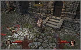 Podejdź po cichu do dwóch żołnierzy stojących przy gongu [1] i wyeliminuj ich dyskretnie - Misja 10 - La Rochelle | Opis przejścia The First Templar - The First Templar - poradnik do gry