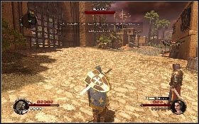 Otwórz ją przy pomocy dźwigni i przystąp do kolejnej walki [1] - Misja 13 - Pustynna osada | Opis przejścia The First Templar - The First Templar - poradnik do gry