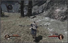 Następnie udaj się na ścieżkę i przeskocz przez powalone drzewo [1] - Misja 17 - Obrzeża Montsegur | Opis przejścia The First Templar - The First Templar - poradnik do gry