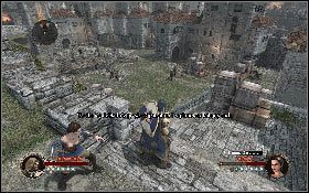 Po przejściu między dwoma budynkami skręć w lewo, gdzie znajdziesz kronikę templariuszy #37 [1] - Misja 18 - Dziedziniec zamkowy (1) | Opis przejścia The First Templar - The First Templar - poradnik do gry