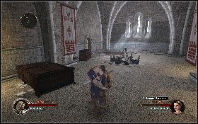 W środku przeczytaj zapiski stojącą przy ścianie [1], dzięki czemu nie tylko zrealizujesz cel dodatkowy, ale również odkryjesz Księgę templariuszy #41 - Misja 19 - Zamek Montsegur | Opis przejścia The First Templar - The First Templar - poradnik do gry