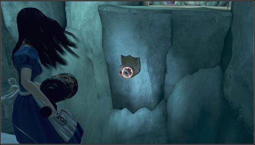 1 - Tundraful - po znalezieniu butelki#2, na ścianie poniżej ścieżki - Rozdział 2 - Deluded Depths (01-08) | Snouts - świńskie ryjki - Alice: Madness Returns - poradnik do gry
