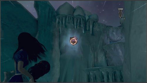 4 - Sliding toward Oblivion - przed wejściem na główną taflę lodu skręcamy w prawo na małą półkę - Rozdział 2 - Deluded Depths (01-08) | Snouts - świńskie ryjki - Alice: Madness Returns - poradnik do gry