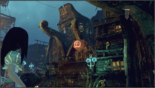 8 - Barrelbottom - w centrum miasteczka, po prawej stronie - Rozdział 2 - Deluded Depths (01-08) | Snouts - świńskie ryjki - Alice: Madness Returns - poradnik do gry