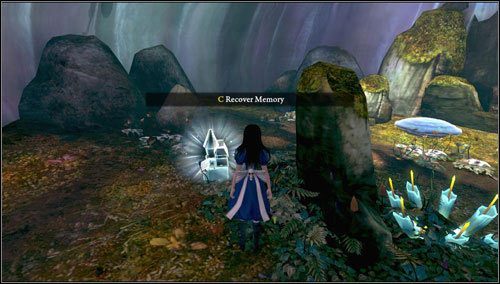 5 - The Vale of Tears - w komnacie z mnóstwem głazów, za jednym z nich po lewej stronie od niebieskiej trampoliny - Rozdział 1 - Hatters Domain (01-14) | Memories - wspomnienia - Alice: Madness Returns - poradnik do gry