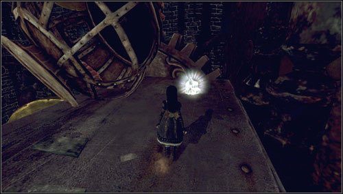 11 - Hatters Gate - tuż na początku etapu, po wyskoczeniu na górę obracamy się za siebie - Rozdział 1 - Hatters Domain (01-14) | Memories - wspomnienia - Alice: Madness Returns - poradnik do gry