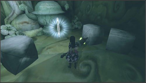 4 - Scorched Earth - po zestrzeleniu świńskiego ryjka #3, wychodząc po platformach w stronę zablokowanej jaskini - Rozdział 3 - Oriental Grove (01-09) | Memories - wspomnienia - Alice: Madness Returns - poradnik do gry