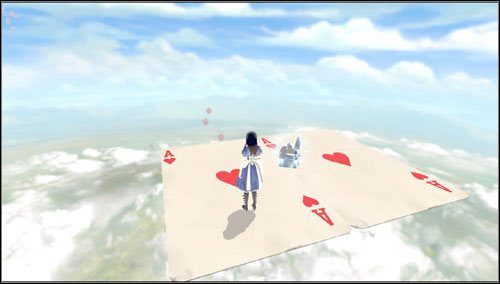 1 - Cardbridge - po zestrzeleniu świńskiego ryjka #1, na platformie z dwóch asów - Rozdział 4 - Queensland (01-09) | Memories - wspomnienia | Alice Madness Returns - Alice: Madness Returns - poradnik do gry