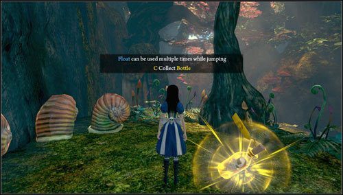 2 - Slug with a Shell - po próbie wielokrotnego skoku, na podwyższeniu - Rozdział 1 - Hatters Domain (01-10) | Bottles - butelki | Alice Madness Returns - Alice: Madness Returns - poradnik do gry