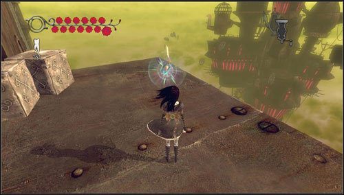 9 - Hatters Gate- po zestrzeleniu ryjka #7, na podwyższeniu - Rozdział 1 - Hatters Domain (01-10) | Bottles - butelki | Alice Madness Returns - Alice: Madness Returns - poradnik do gry