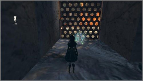 19 - Smelling & Regurgitating - po wygaszeniu pierwszej części rozlewni lawy, po przejściu przez mysią dziurkę - Rozdział 1 - Hatters Domain (11-19) | Bottles - butelki | Alice Madness Returns - Alice: Madness Returns - poradnik do gry