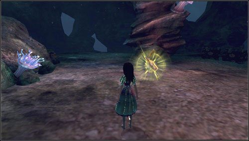 6 - Naval Disaster - na platformie niedaleko meduz wchodzimy w odnogę zakończoną dziurką schowaną za rośliną - Rozdział 2 - Deluded Depths (01-08) | Bottles - butelki | Alice Madness Returns - Alice: Madness Returns - poradnik do gry