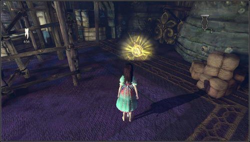 10 - Barrelbottom - po krótkim przedstawieniu po lewej stronie sali - Rozdział 2 - Deluded Depths (09-16) | Bottles - butelki | Alice Madness Returns - Alice: Madness Returns - poradnik do gry