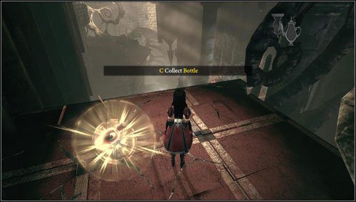 7 - Least Wing - po zniszczeniu przeszkody, na platformie - Rozdział 4 - Queensland (01-09) | Bottles - butelki | Alice Madness Returns - Alice: Madness Returns - poradnik do gry