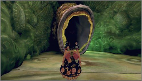 3 - Trunk - po przejściu przez mysią dziurkę, tuż po pociągnięciu za łańcuch - Rozdział 3 - Oriental Grove | Radula Rooms | Alice Madness Returns - Alice: Madness Returns - poradnik do gry