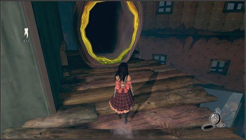 3 - Fort Resistance Delivered - na drewnianej platformie, za niewidzialną ścieżką - Rozdział 5 - Dollhouse | Radula Rooms | Alice Madness Returns - Alice: Madness Returns - poradnik do gry