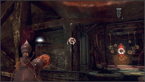 14 - Assemblage (Or Destruction) - na samym początku etapu, fruwa w powietrzu - Rozdział 1 - Hatters Domain (09-14) | Snouts - świńskie ryjki - Alice: Madness Returns - poradnik do gry