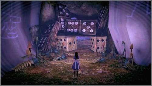 Przechodzimy przez tunel i wyskakujemy po trampolinie na wyższą półkę - The Vale of Tears | Rozdział 1 - Hatters Domain | Alice Madness Returns - Alice: Madness Returns - poradnik do gry