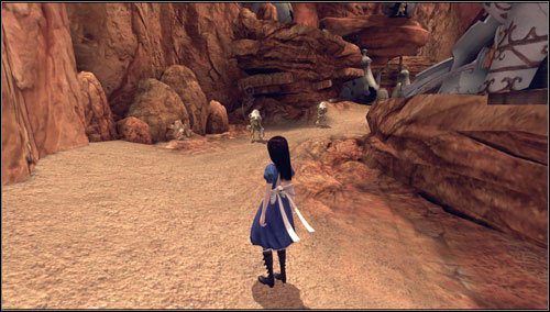 Idziemy w górę po odblokowanej ścieżce - na placu czeka na nas kolejny desant Madcapów - The Crockery | Rozdział 1 - Hatters Domain | Alice Madness Returns - Alice: Madness Returns - poradnik do gry