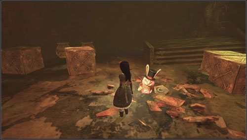 Trafiamy do niezbyt czystego pomieszczenia - Always Elevenses | Rozdział 1 - Hatters Domain | Alice Madness Returns - Alice: Madness Returns - poradnik do gry