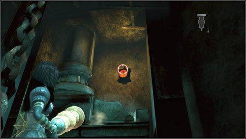 Wychodzimy po krętych schodach na górną platformę - Cranking Up & Pressing Down (1) | Rozdział 1 - Hatters Domain - Alice: Madness Returns - poradnik do gry