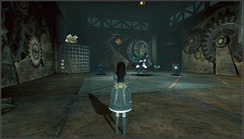 Dolatujemy do planszy, na której czeka nas bardzo trudna walka - Cranking Up & Pressing Down (2) | Rozdział 1 - Hatters Domain - Alice: Madness Returns - poradnik do gry
