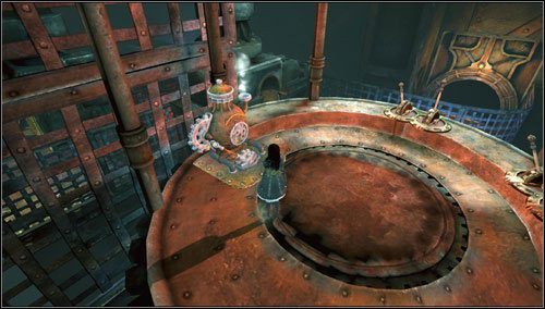 Teraz możemy spokojnie udać się do centrum dowodzenia Królika - Cranking Up & Pressing Down (2) | Rozdział 1 - Hatters Domain - Alice: Madness Returns - poradnik do gry
