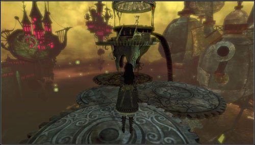 Biegniemy do drugiej kolejki po otwartej ścieżce - Cranking Up & Pressing Down (2) | Rozdział 1 - Hatters Domain - Alice: Madness Returns - poradnik do gry