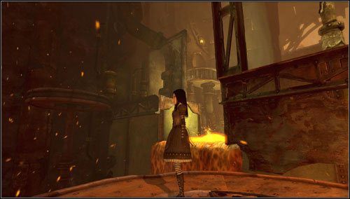 Korzystając z ruchomych platform idziemy w górę - Smelling & Regurgitating (1) | Rozdział 1 - Hatters Domain - Alice: Madness Returns - poradnik do gry