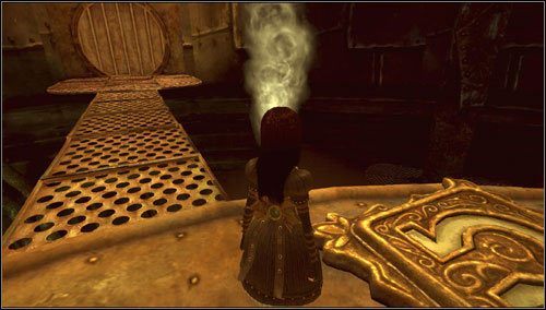 Wrzucamy bombę zegarową na przycisk w ziemi i przebiegamy przez otwartą bramę - Smelling & Regurgitating (2) | Rozdział 1 - Hatters Domain - Alice: Madness Returns - poradnik do gry