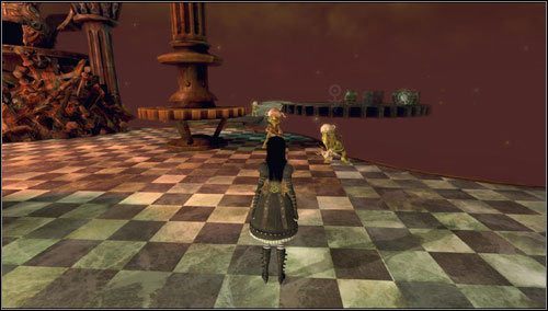 Na górze czeka nas krótka walka z kilkoma sztukami Madcapów oraz Eyepotem - Smelling & Regurgitating (2) | Rozdział 1 - Hatters Domain - Alice: Madness Returns - poradnik do gry