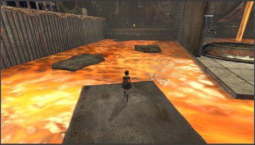 Idziemy pod prąd, przeskakując po płynących w przeciwną stronę platformach - Smelling & Regurgitating (2) | Rozdział 1 - Hatters Domain - Alice: Madness Returns - poradnik do gry