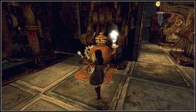 Zeskakujemy w dół i tworzymy dziurę w podłożu, rzucając bombę zegarową i ją detonując - Assemblage (Or Destruction) | Rozdział 1 - Hatters Domain - Alice: Madness Returns - poradnik do gry